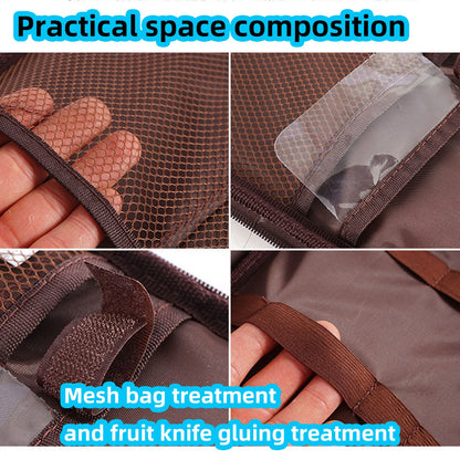 Multi-Functional Outdoor Kitchen Utensil Organizer – Durable Travel Storage Bag with Elastic Straps, Mesh Pockets & Carry Handle, Compact Size (Brown) - Image 6