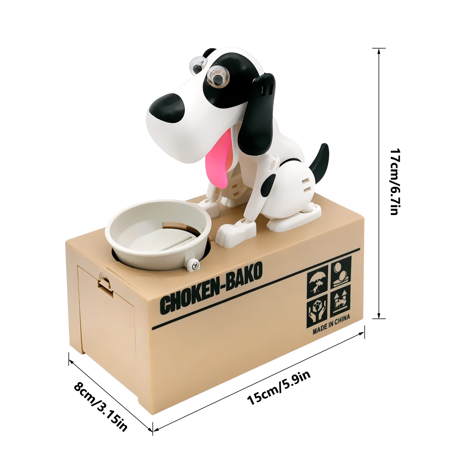 Interactive Dog Coin Bank – Automatic Electric Money Saving Piggy Bank with Moving Dog Design – Fun Kids Gift & Desk Decor (White) - Image 6