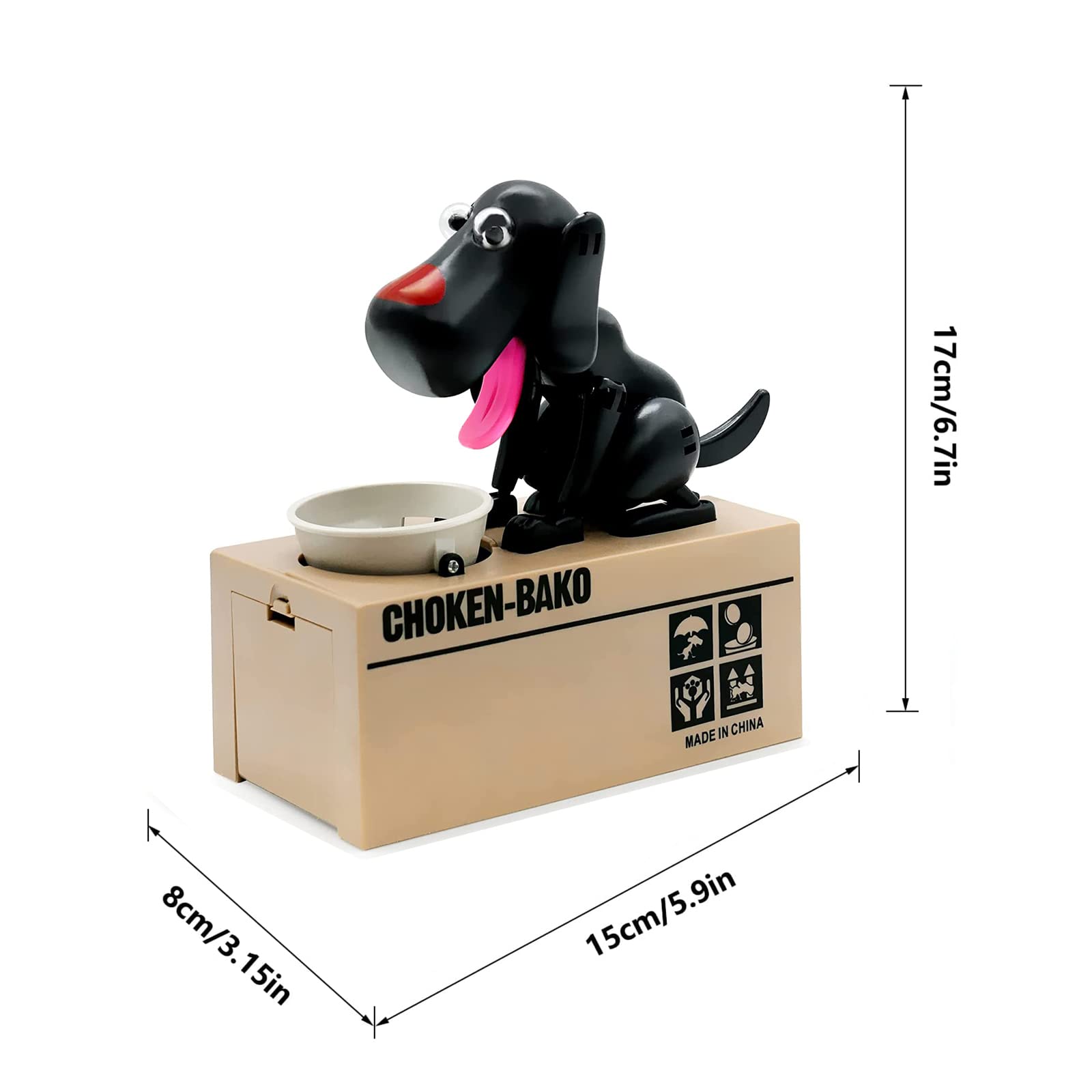 Interactive Dog Coin Bank – Automatic Electric Money Saving Piggy Bank with Moving Dog Design – Fun Kids Gift & Desk Decor (Black) - Image 4