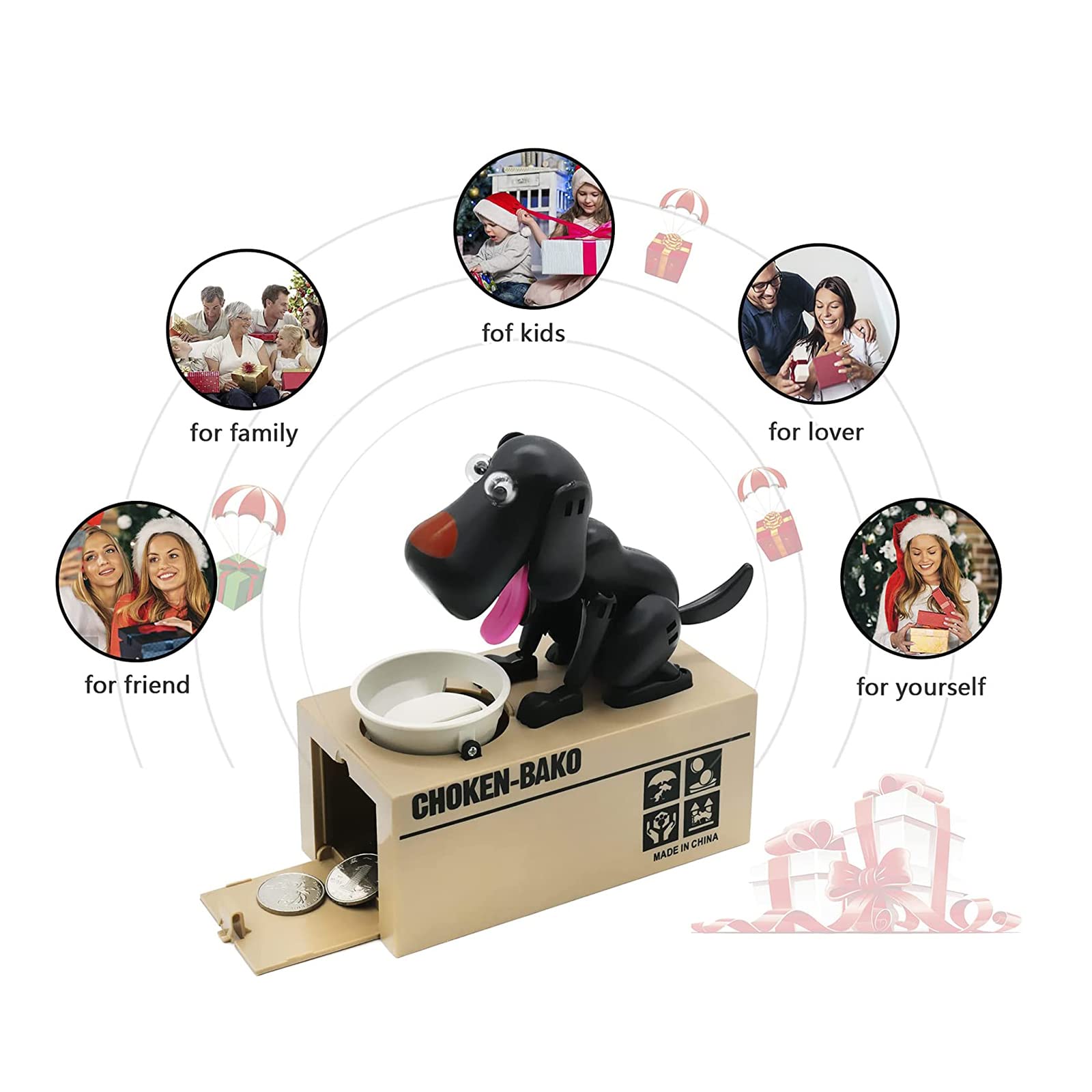 Interactive Dog Coin Bank – Automatic Electric Money Saving Piggy Bank with Moving Dog Design – Fun Kids Gift & Desk Decor (Black) - Image 5