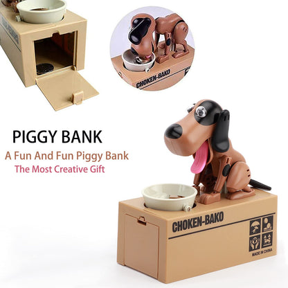 Interactive Dog Coin Bank – Automatic Electric Money Saving Piggy Bank with Moving Dog Design – Fun Kids Gift & Desk Decor (Brown) - Image 3
