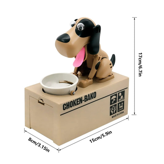 Interactive Dog Coin Bank – Automatic Electric Money Saving Piggy Bank with Moving Dog Design – Fun Kids Gift & Desk Decor (Brown) - Image 6
