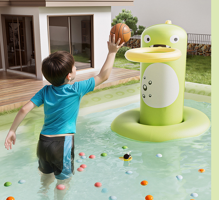 Inflatable Swimming Pool 180×130×56cm with Canopy & Dinosaur Spray – Kids Outdoor Water Play Set for Backyard, Garden, Summer Fun (Green)  - Image 4