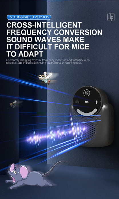 USB Ultrasonic Pest Repeller with Dynamic Frequency & Flash Light – Smart Rat, Mosquito & Cockroach Deterrent for Home, Garage, Warehouse (Black)  - Image 8