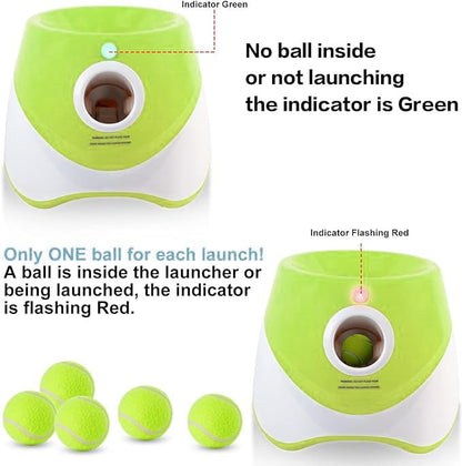 Automatic Dog Ball Launcher with 15 Mini Tennis Balls & Mesh Bag – Rechargeable Pet Toy for Small Dogs, Adjustable Launch Distance, Interactive Play (Light Green) - Image 3