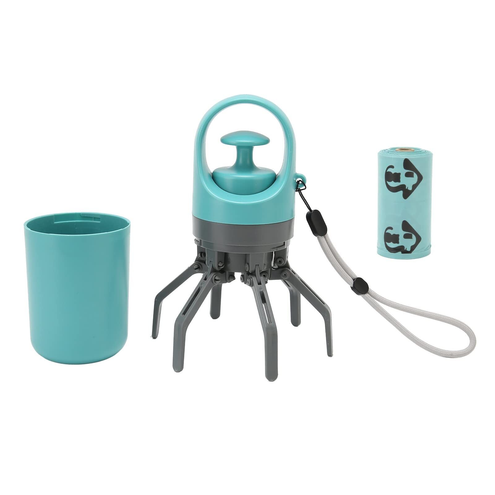 Zero-Contact Dog Poop Scooper with 6-Claw Mechanism & Built-in Bag Dispenser – Lightweight Pet Waste Picker for Outdoor Walks (Teal Blue)  - Image 6
