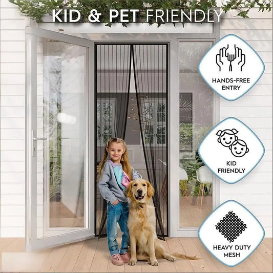 Magnetic Screen Door 90cm x 210cm – Self-Adhesive Mesh Netting for Mosquito & Wasp Protection, Indoor Outdoor Use, (Black,M) - Image 3