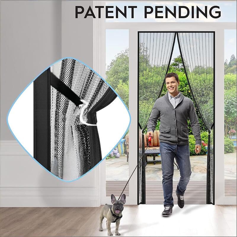 Magnetic Screen Door 90cm x 210cm – Self-Adhesive Mesh Netting for Mosquito & Wasp Protection, Indoor Outdoor Use, (Black,M) - Image 4