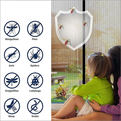 Magnetic Screen Door 80cm x 210cm – Self-Adhesive Mesh Netting for Mosquito & Wasp Protection, Indoor Outdoor Use, (Black,S) - Image 2