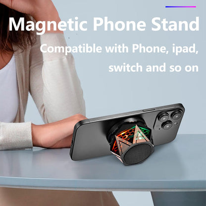 Magnetic Bluetooth Speaker – RGB Light Show, IPX7 Waterproof, TWS Stereo Pairing, 24H Playtime, Compact Design – Perfect for Home, Car, Outdoor Use (Black) - Image 2
