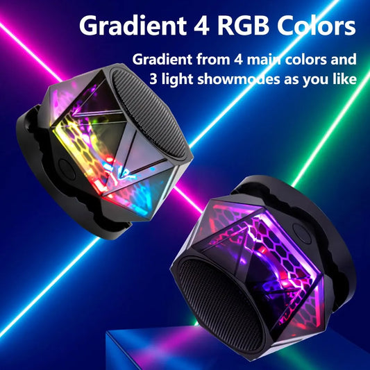 Magnetic Bluetooth Speaker – RGB Light Show, IPX7 Waterproof, TWS Stereo Pairing, 24H Playtime, Compact Design – Perfect for Home, Car, Outdoor Use (Black) - Image 3