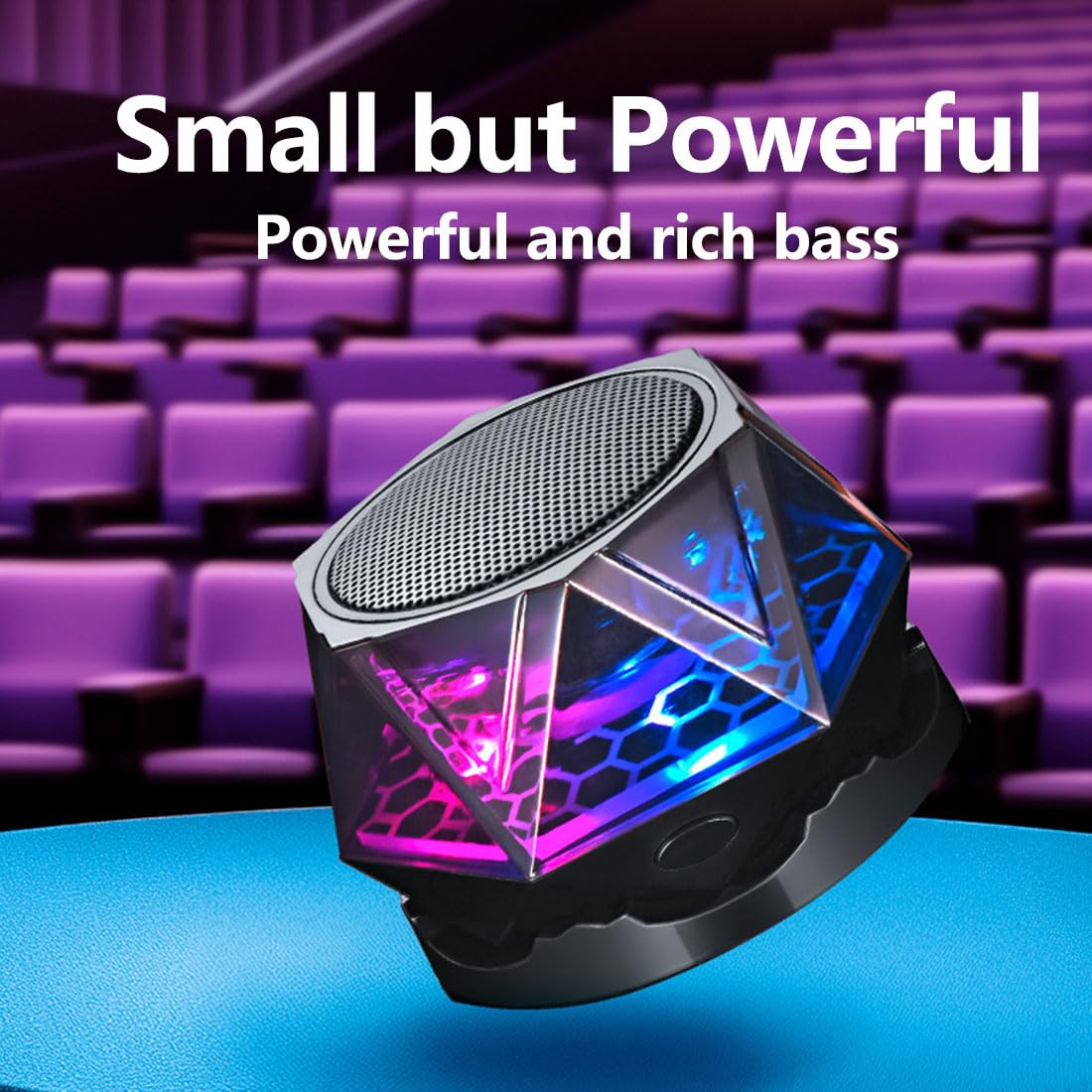 Magnetic Bluetooth Speaker – RGB Light Show, IPX7 Waterproof, TWS Stereo Pairing, 24H Playtime, Compact Design – Perfect for Home, Car, Outdoor Use (Black) - Image 4