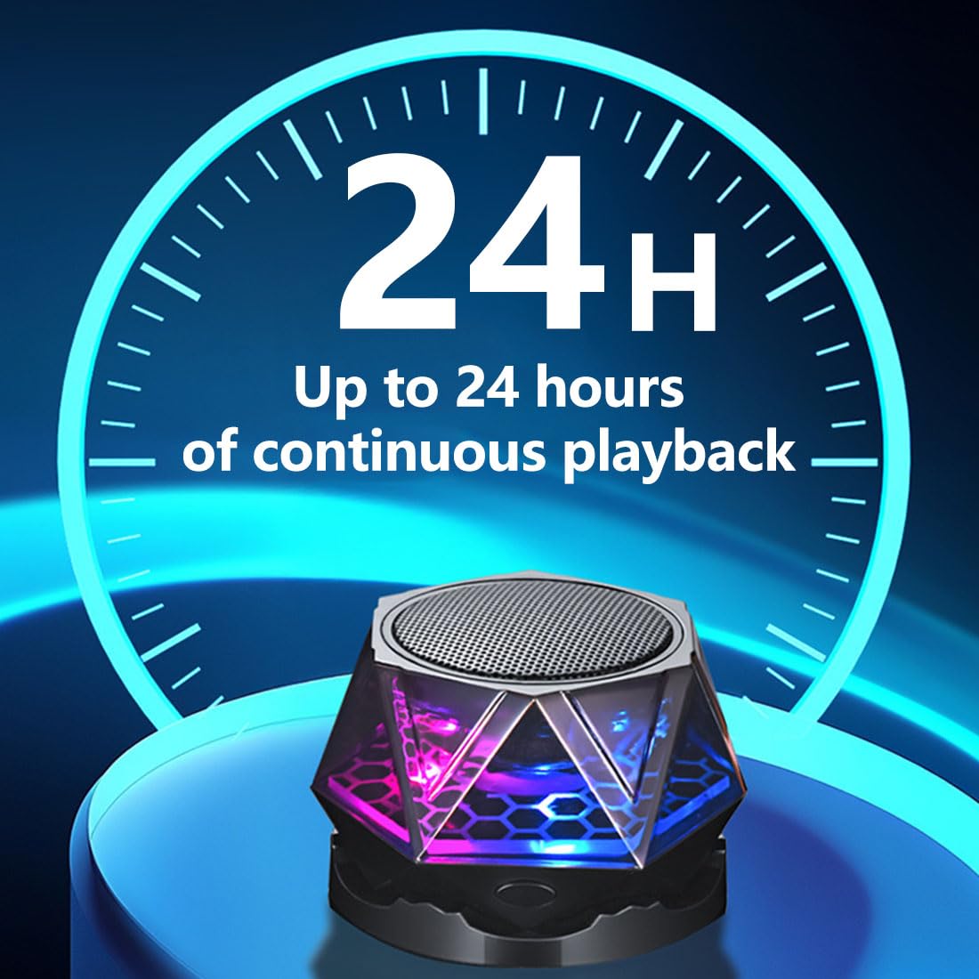 Magnetic Bluetooth Speaker – RGB Light Show, IPX7 Waterproof, TWS Stereo Pairing, 24H Playtime, Compact Design – Perfect for Home, Car, Outdoor Use (Black) - Image 5