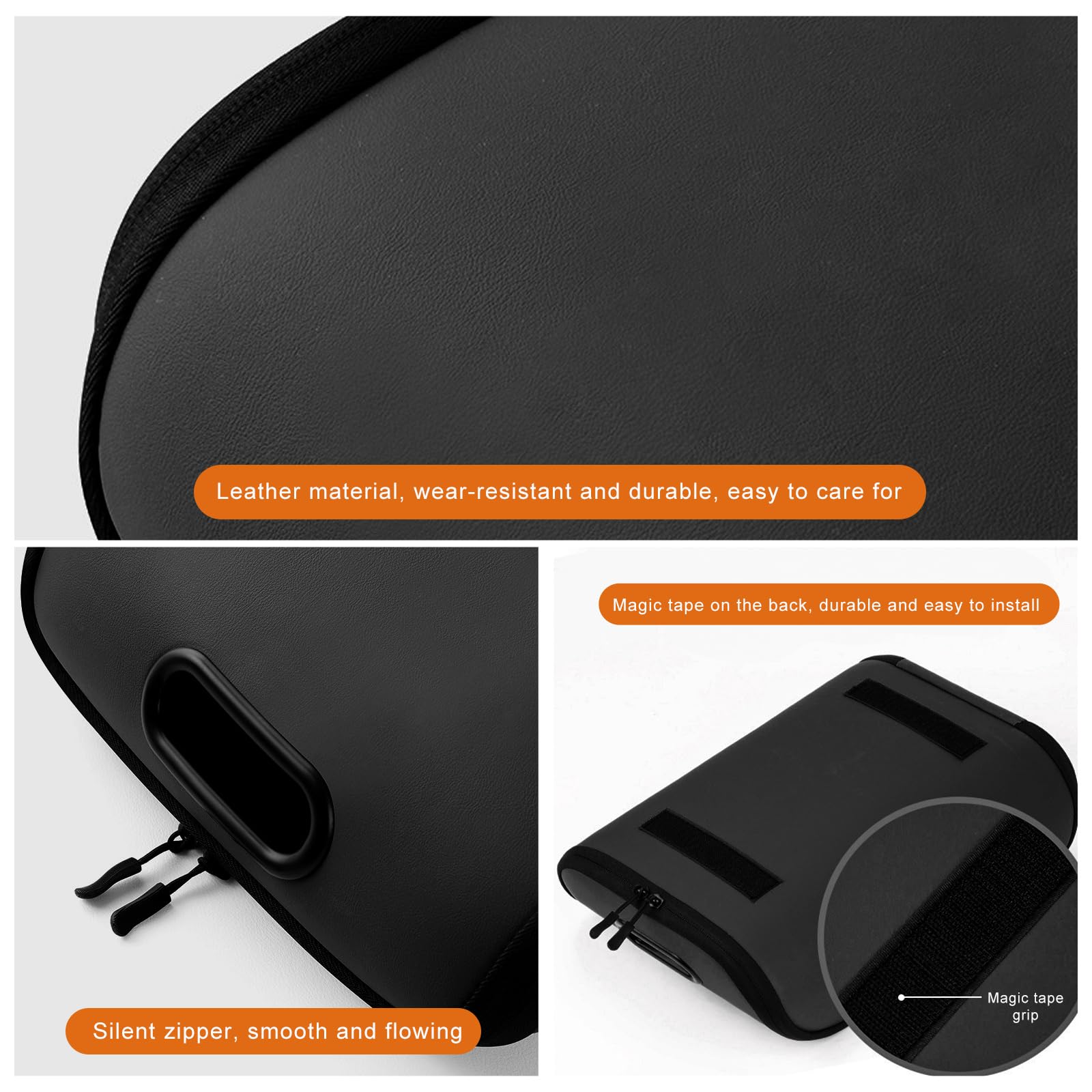 Car Shoe Storage Box – Portable Leather-Look Organizer for Passenger Seat or Trunk, Dustproof and Moisture-Resistant with Zipper and Handle (Black) - Image 3