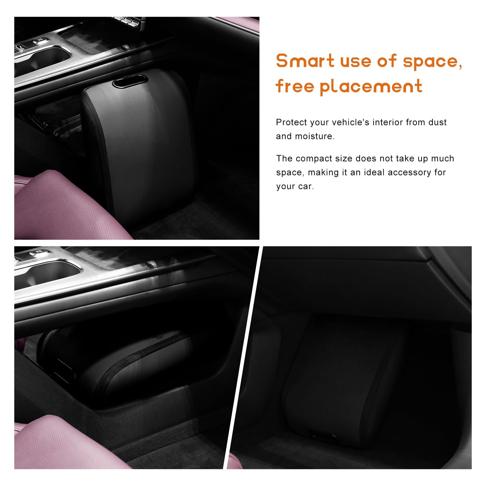 Car Shoe Storage Box – Portable Leather-Look Organizer for Passenger Seat or Trunk, Dustproof and Moisture-Resistant with Zipper and Handle (Black) - Image 6