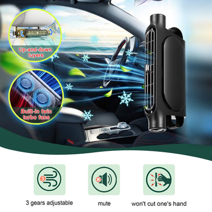 Car Seat Cooling Fan with USB Power – Portable Headrest Ventilator for Front & Rear Seats, 3-Speed Quiet Airflow, Ideal for Cars, SUVs, Trucks, Office Chairs (Black) - Image 2