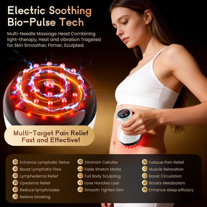 4-in-1 Cordless Body Sculpting Massager – Rechargeable Massage Tool with Heat, Light & Vibration for Skin Tightening & Relaxation (White) - Image 4