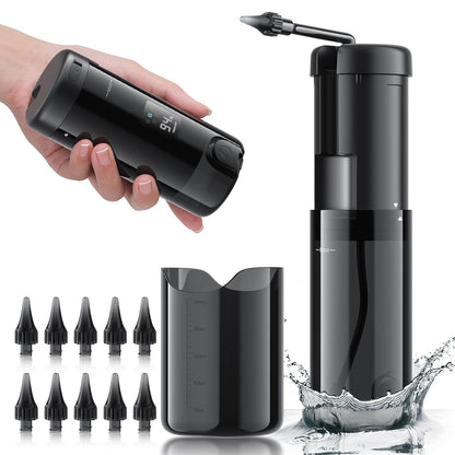 Electric Ear Cleaner with 5 Modes – Rechargeable Ear Irrigator with LCD Display, Foldable Nozzle, and Soft Silicone Tips for Safe Earwax Removal at Home or Travel (Black)