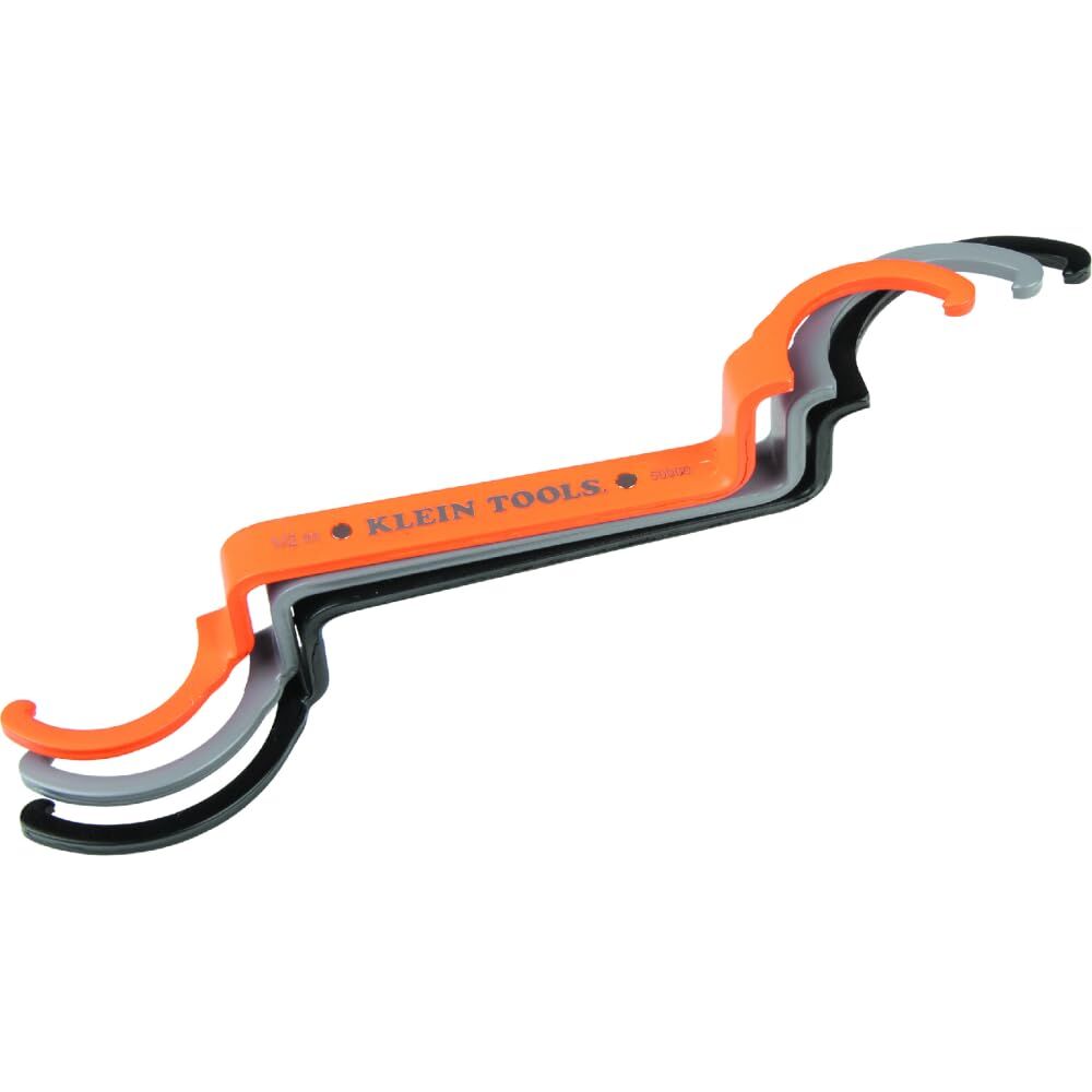 Orange Conduit Lockout Wrench Set – 3-Piece Offset Tool for 1/2", 3/4", 1" Pipe Nuts | Magnetic Storage & Hooked Tip Design | Ideal for Tight Spaces