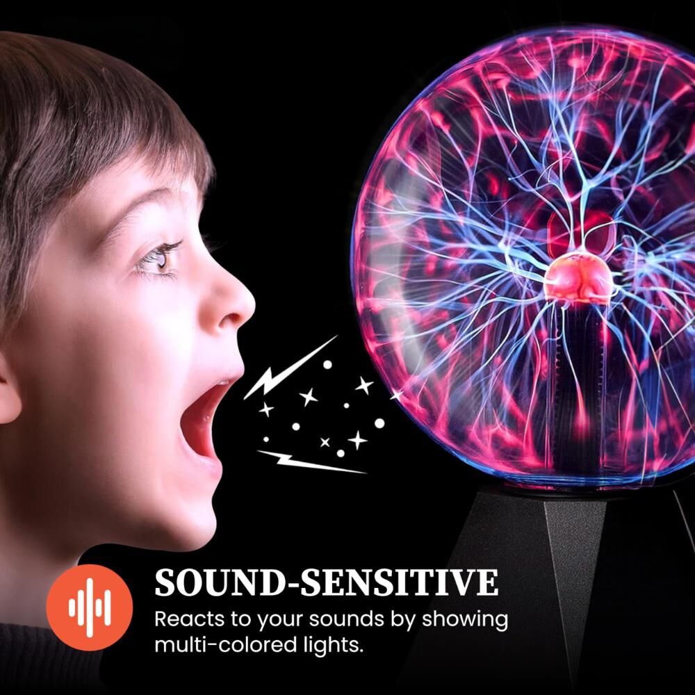 Plasma Ball Lamp - Touch & Sound Sensitive USB-Powered Globe for Decor, Parties & STEM Learning (5 Inch) | Other sizes Available in Store - Image 4