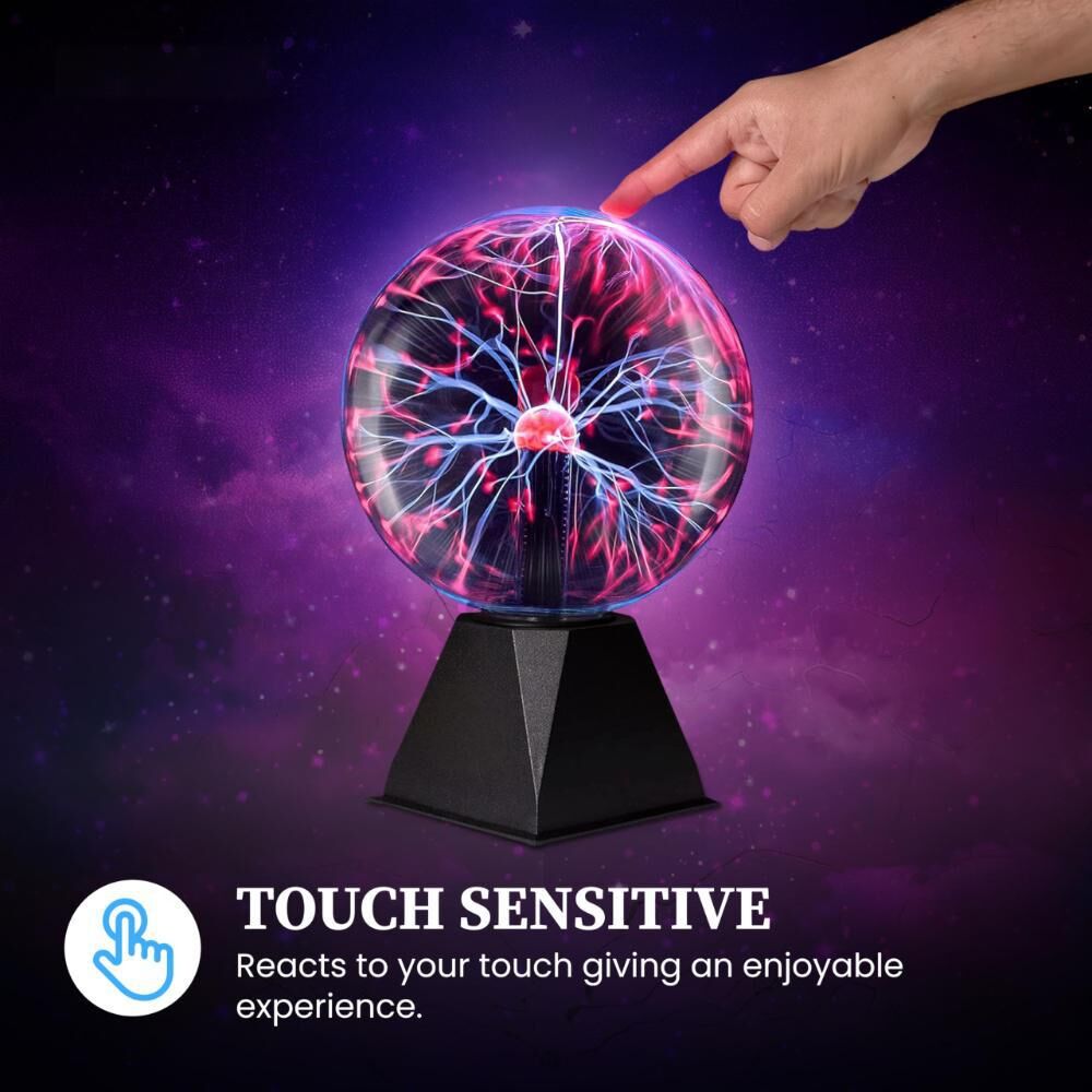 Plasma Ball Lamp - Touch & Sound Sensitive USB-Powered Globe for Decor, Parties & STEM Learning (6 Inch) | Other sizes Available in Store - Image 2