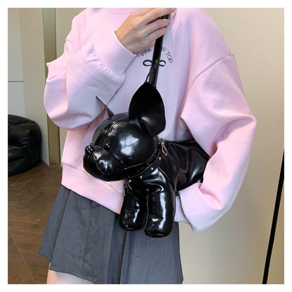 French Bulldog Shaped Bag – Cute Animal Crossbody Shoulder Bag with Adjustable Strap, PU Leather Dog Backpack for Women, Fashion Statement Accessory (Black) - Image 5