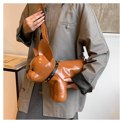 French Bulldog Shaped Bag – Cute Animal Crossbody Shoulder Bag with Adjustable Strap, PU Leather Dog Backpack for Women, Fashion Statement Accessory (Brown)  - Image 6