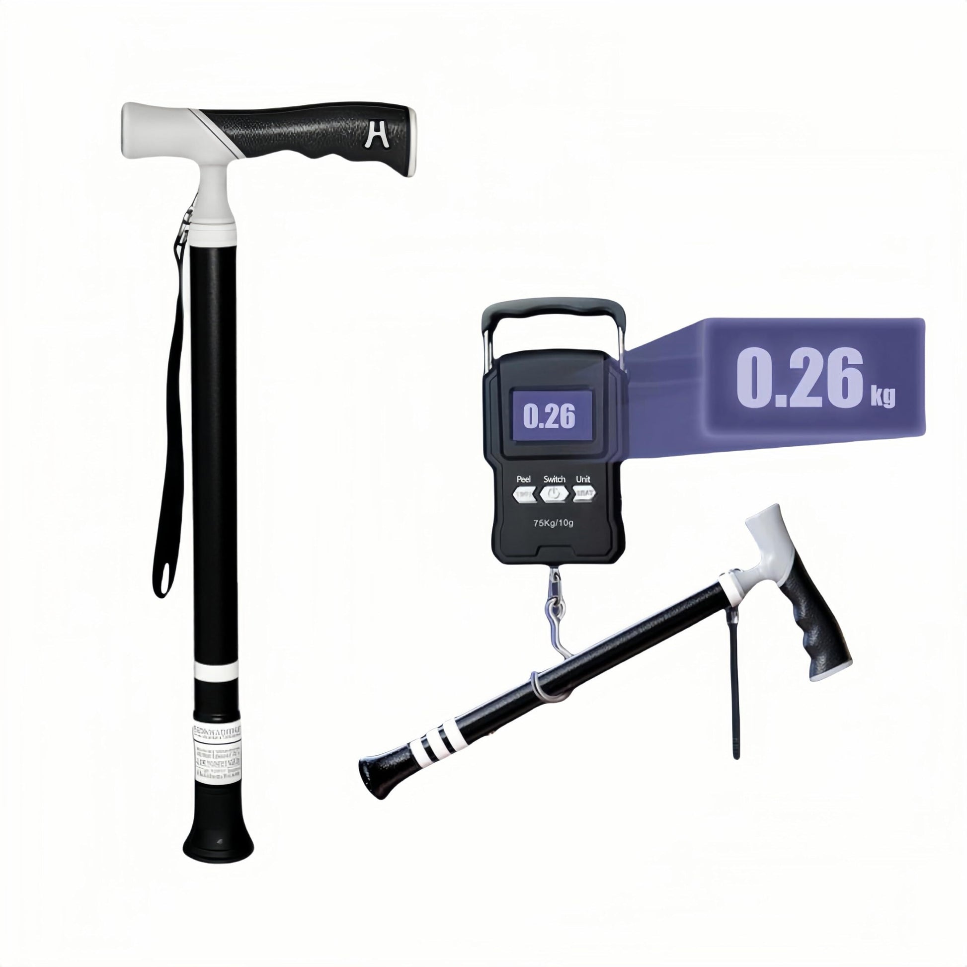 Lightweight Foldable Walking Cane: Adjustable Dual-Mode (T/Grip) Stick – 0.26kg, Portable for Daily/Hiking Use - Image 7