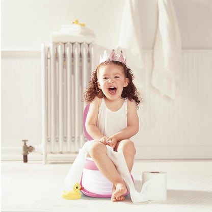 Portable Folding Potty for Toddlers – Compact Travel Toilet with Cat Design, Easy to Carry & Clean, Ideal for Home, Car, Camping, Outdoor Use (Pink) - Image 4