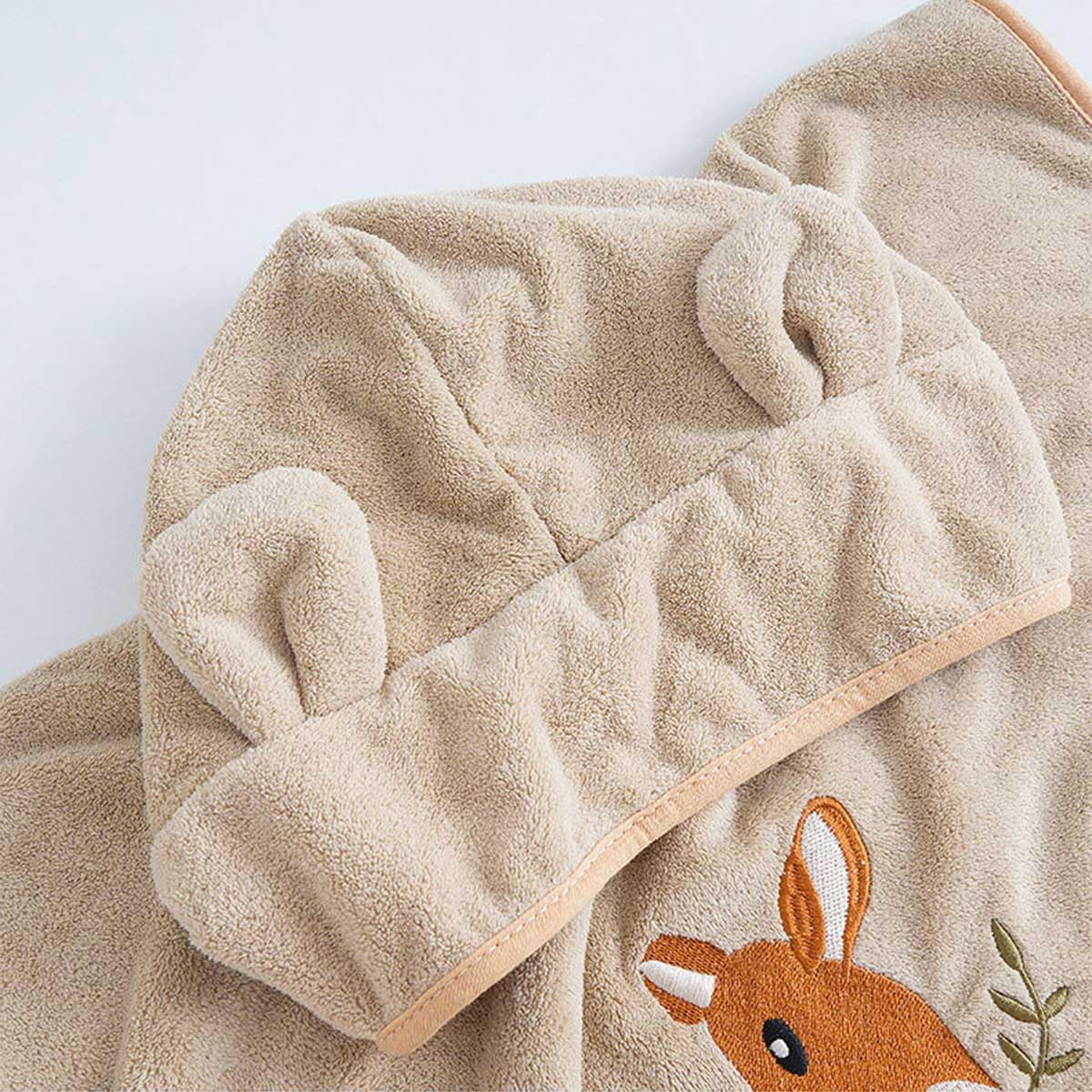Ultra-Soft Hooded Bath Towel for Kids – Coral Fleece Poncho with Charming Animal Design, Quick-Dry Absorbent Robe for Bath, Pool, Beach (Deer) - Image 5