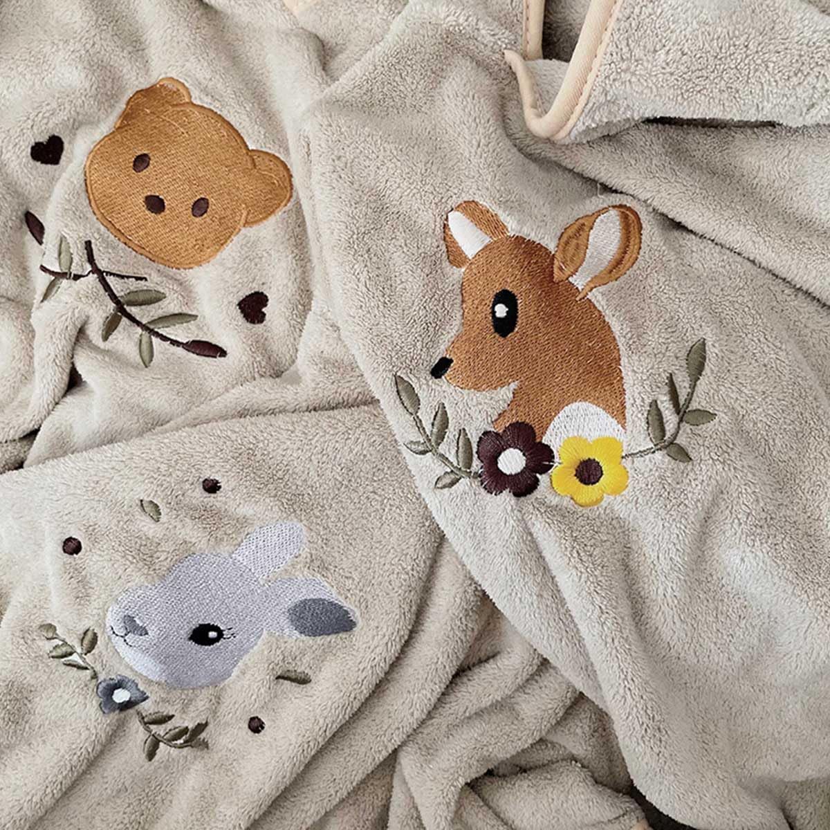 Ultra-Soft Hooded Bath Towel for Kids – Coral Fleece Poncho with Charming Animal Design, Quick-Dry Absorbent Robe for Bath, Pool, Beach (Bunny) - Image 4