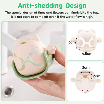 Cute Cartoon Faucet Extender for Kids – 14cm Water Flow Extension, Splash-Proof Hand Washing Aid for Toddlers, BPA-Free, Compatible with Most Kitchen and Bathroom Faucets (Yellow & Green) - Image 5