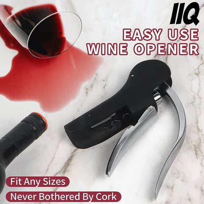 Goose-Style Rapid Wine Opener Set 20 x 13 cm – Heavy-Duty Lever Corkscrew with Foil Cutter, Pourer, Stopper, and Extra Spiral Worm – Premium Stainless Steel Wine Kit in Gift Box (Black) - Image 7