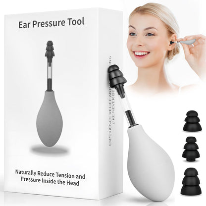 Ear Pressure Relief Tool – Natural Headache & Tinnitus Relief Device, Instant Pain Reduction, Portable Ear Massage for Migraine, Insomnia, Dizziness Use(Grey)