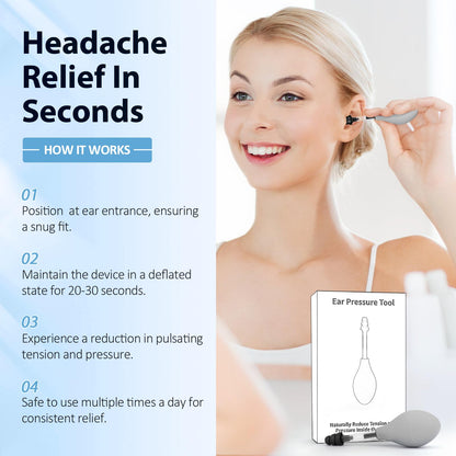 Ear Pressure Relief Tool – Natural Headache & Tinnitus Relief Device, Instant Pain Reduction, Portable Ear Massage for Migraine, Insomnia, Dizziness Use(Grey) - Image 3