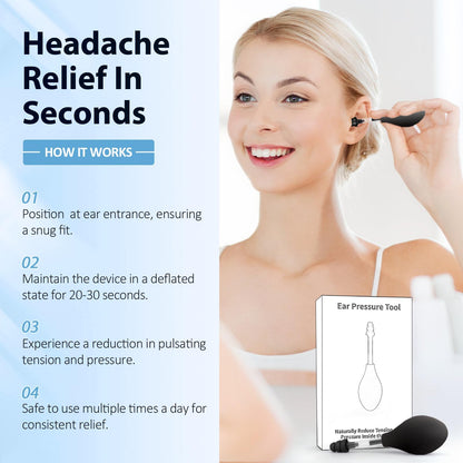 Ear Pressure Relief Tool – Natural Headache & Tinnitus Relief Device, Instant Pain Reduction, Portable Ear Massage for Migraine, Insomnia, Dizziness Use(Black) - Image 2
