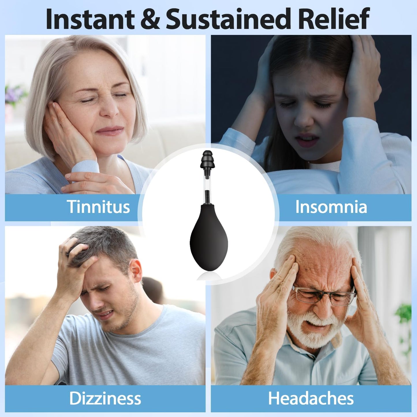 Ear Pressure Relief Tool – Natural Headache & Tinnitus Relief Device, Instant Pain Reduction, Portable Ear Massage for Migraine, Insomnia, Dizziness Use(Black) - Image 3