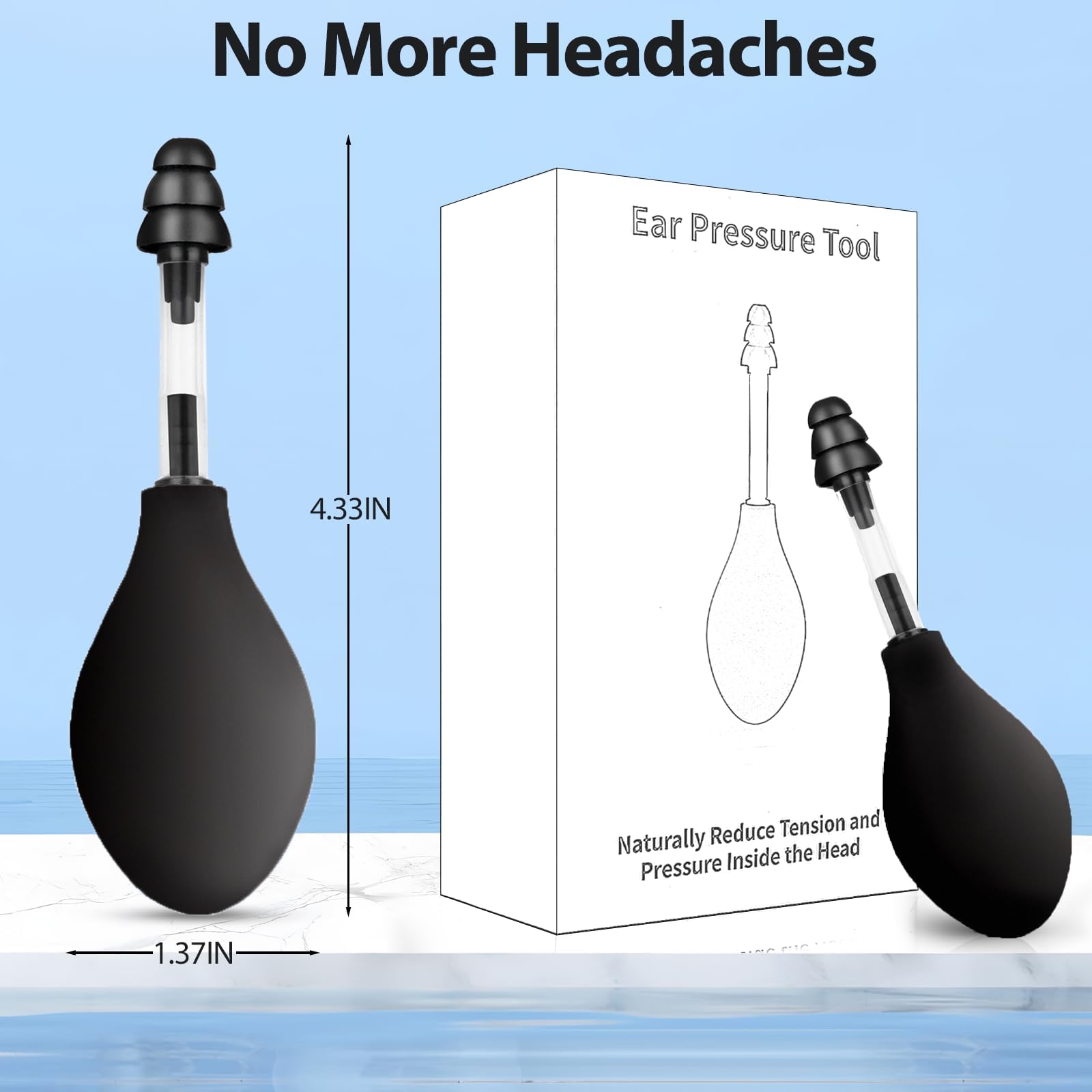 Ear Pressure Relief Tool – Natural Headache & Tinnitus Relief Device, Instant Pain Reduction, Portable Ear Massage for Migraine, Insomnia, Dizziness Use(Black) - Image 4