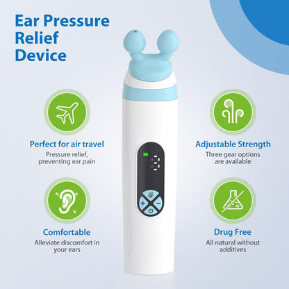 Electric Ear Pressure Relief Device – 3-Mode Adjustable Airflow for Travel, Diving & Altitude – Eustachian Tube Unblocker with LED Display & Type-C Charging (White) - Image 8