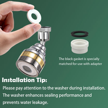 Multi-Function Rotating Faucet Aerator – 360° Swivel Kitchen Sink Extender with Adjustable Flow Modes, 3-inch & 7-inch Lengths, Anti-Splash Sprayer for Washing, Cleaning, and Filling (Silver,Long) - Image 6