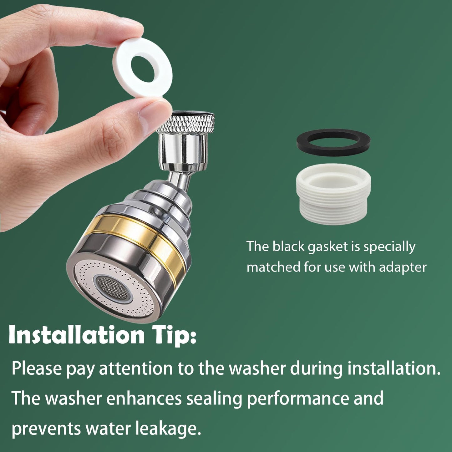 Multi-Function Rotating Faucet Aerator – 360° Swivel Kitchen Sink Extender with Adjustable Flow Modes, 3-inch & 7-inch Lengths, Anti-Splash Sprayer for Washing, Cleaning, and Filling (Silver,Short) - Image 6