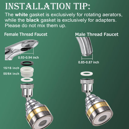 Multi-Function Rotating Faucet Aerator – 360° Swivel Kitchen Sink Extender with Adjustable Flow Modes, 3-inch & 7-inch Lengths, Anti-Splash Sprayer for Washing, Cleaning, and Filling (Silver,Short) - Image 7