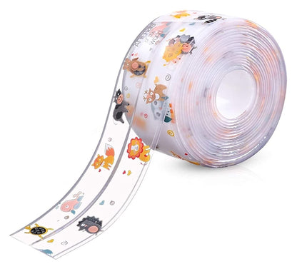 2-Pack Waterproof Self-Adhesive Sealant Tape – Transparent PVC Edge Strip for Kitchen, Bathroom, Sink, Toilet, and Wall Corners – Easy to Cut and Clean (Pattern1)