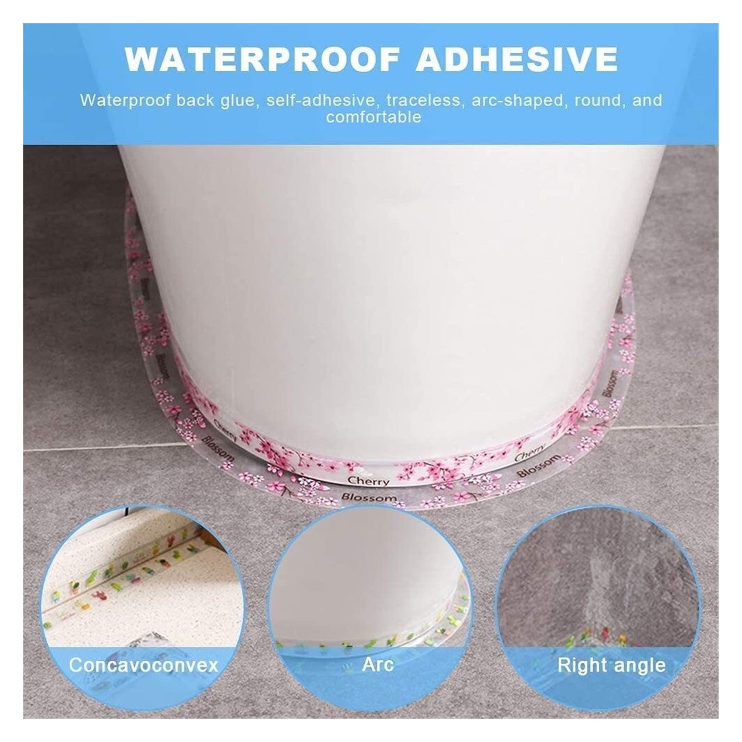 2-Pack Waterproof Self-Adhesive Sealant Tape – Transparent PVC Edge Strip for Kitchen, Bathroom, Sink, Toilet, and Wall Corners – Easy to Cut and Clean (Pattern1) - Image 3