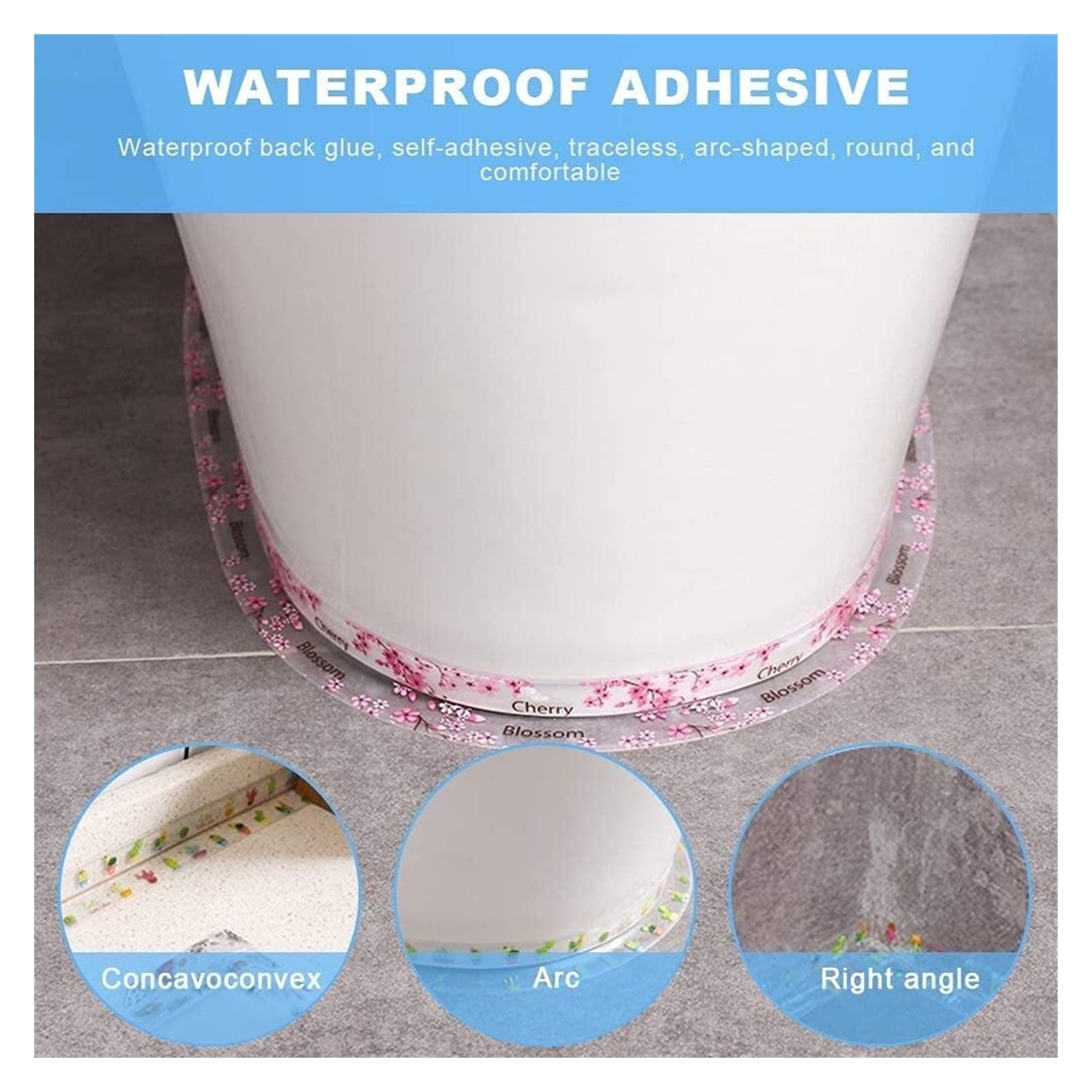 2-Pack Waterproof Self-Adhesive Sealant Tape – Transparent PVC Edge Strip for Kitchen, Bathroom, Sink, Toilet, and Wall Corners – Easy to Cut and Clean (Pattern3) - Image 3