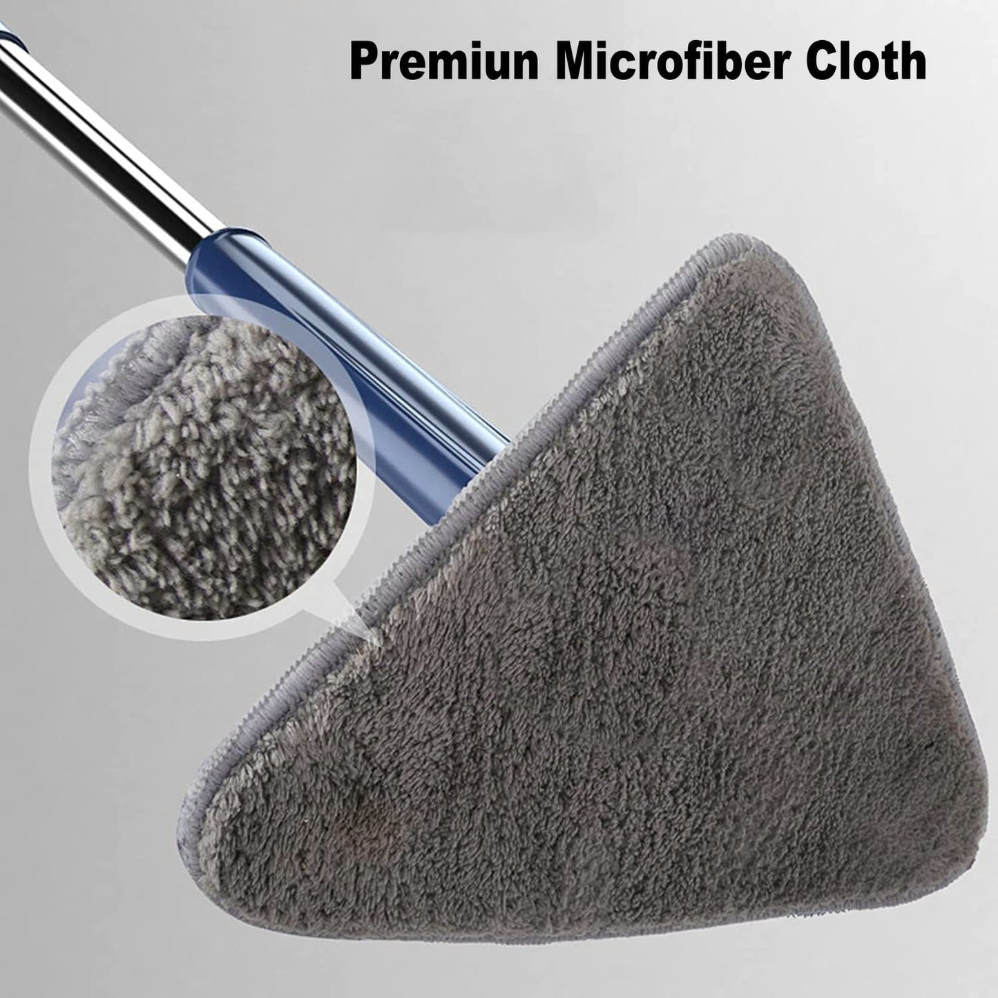 360° Rotating Triangular Floor Mop with Auto-Squeeze System – Easy Twist, No-Hand Squeezing, Reusable Microfiber Cloths for Hard Floors, Windows, and Corners (Blue) - Image 4