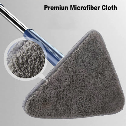 360° Rotating Triangular Floor Mop with Auto-Squeeze System – Easy Twist, No-Hand Squeezing, Reusable Microfiber Cloths for Hard Floors, Windows, and Corners (Blue) - Image 4