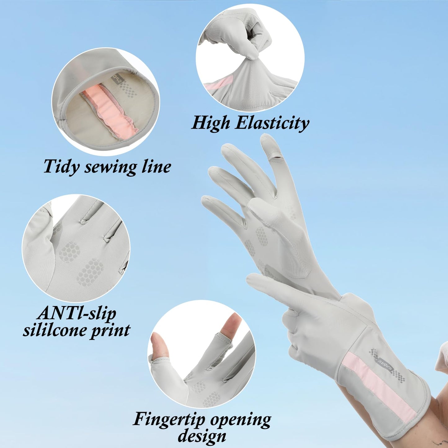UV Protective Driving Gloves for Women – UPF 50+ Sunscreen Gloves with Touchscreen Function & Anti-Slip Palm, Long Cuff for Hiking, Cycling, Fishing, Golfing (Pink) - Image 3
