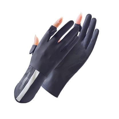 UV Protective Driving Gloves for Women – UPF 50+ Sunscreen Gloves with Touchscreen Function & Anti-Slip Palm, Long Cuff for Hiking, Cycling, Fishing, Golfing (Black)