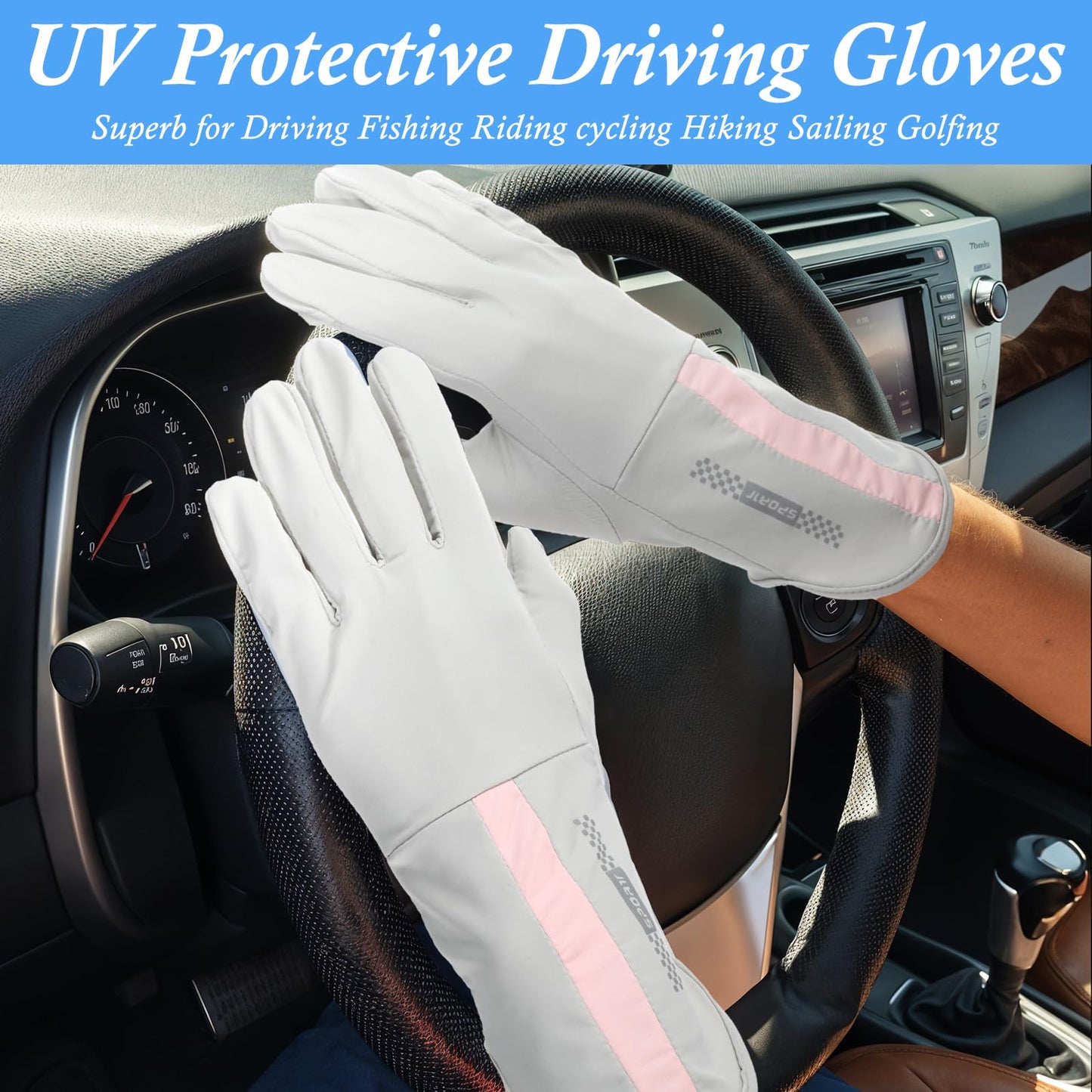 UV Protective Driving Gloves for Women – UPF 50+ Sunscreen Gloves with Touchscreen Function & Anti-Slip Palm, Long Cuff for Hiking, Cycling, Fishing, Golfing (Black) - Image 5